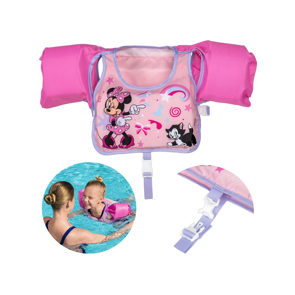 Plaukimo liemenė B lygis, Minnie Mouse su tekstiliniu užvalkalu Disney Junior® Swim Safe ABC™, 3-6 m.