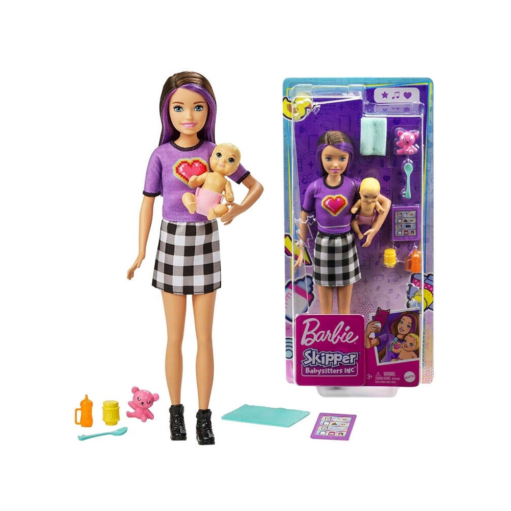 Lėlė Barbie Skipper auklė + kūdikių priedai GRP11 ZA5084-Žaislai, Lėlės ir jų priedai, Lėlės-e-vaikas