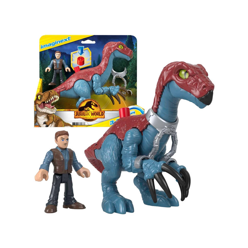 Juros periodo pasaulio rinkinys Imaginext figūrėlės Therizinosaurus + Owenas ZA5096-Žaislai, Figūrėlės ir herojai-e-vaikas