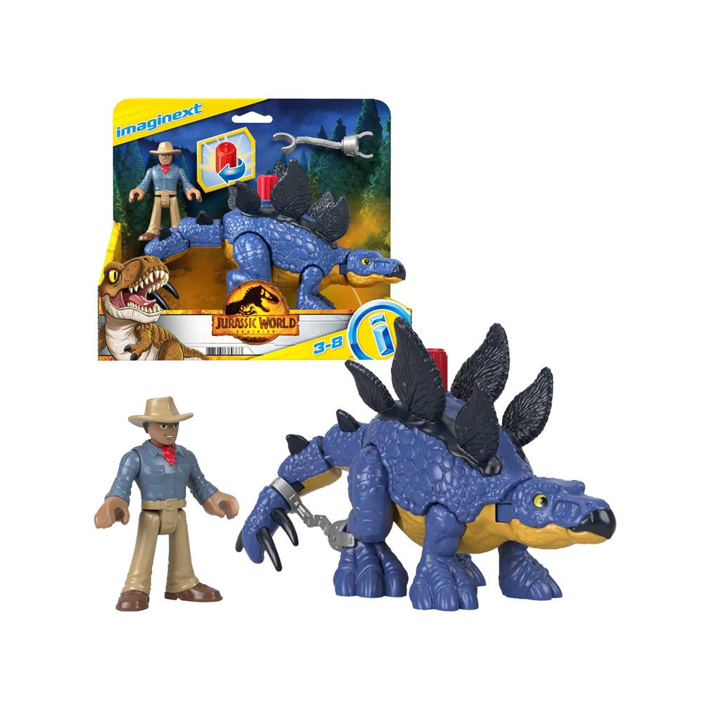 Juros periodo pasaulio rinkinys Imaginext figūrėlės Stegozauras + Dr.