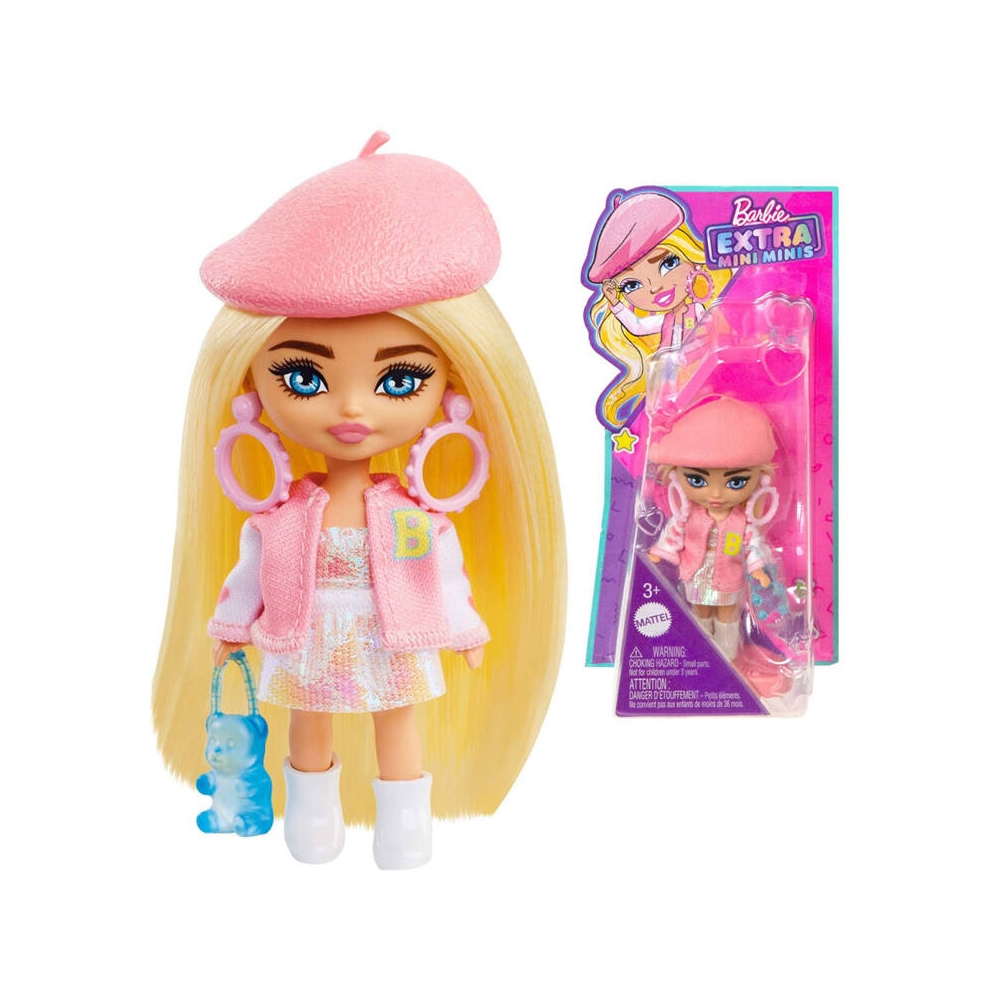 Lėlė Barbie Extra Mini Minis su berete HLN48 ZA5105C-Žaislai, Lėlės ir jų priedai, Lėlės-e-vaikas