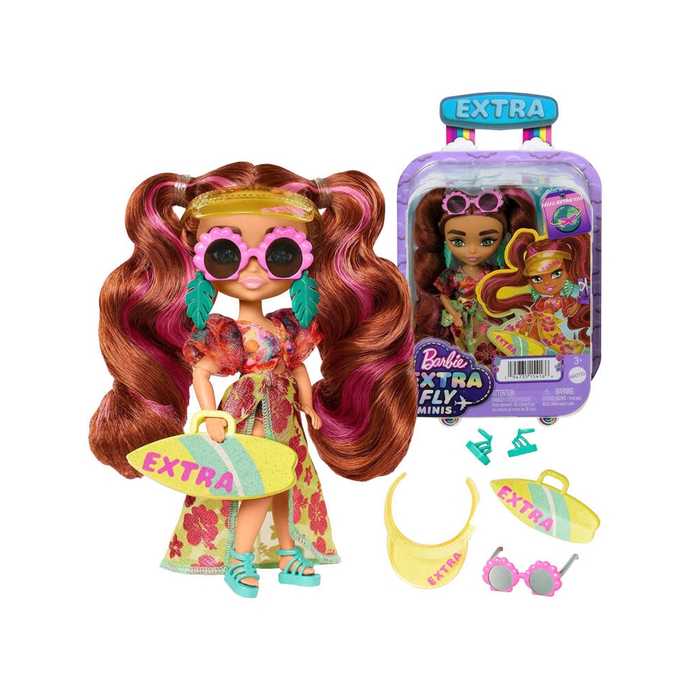 Lėlė Barbie Extra Fly Minis saulėtame paplūdimyje ZA5108-Žaislai, Lėlės ir jų priedai, Lėlės-e-vaikas