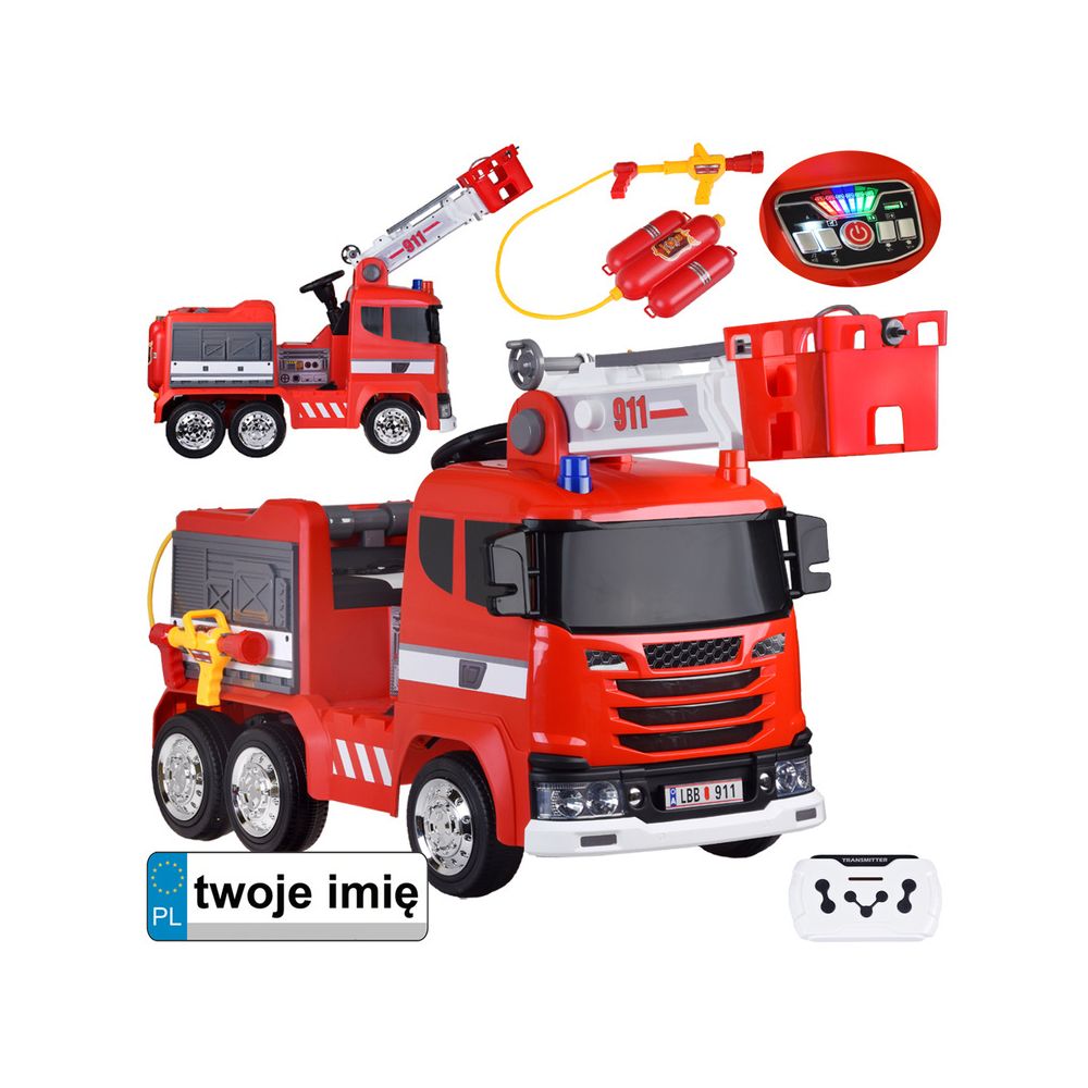 Car fire brigade battery-operated fire truck, rocking sikawka PA0316