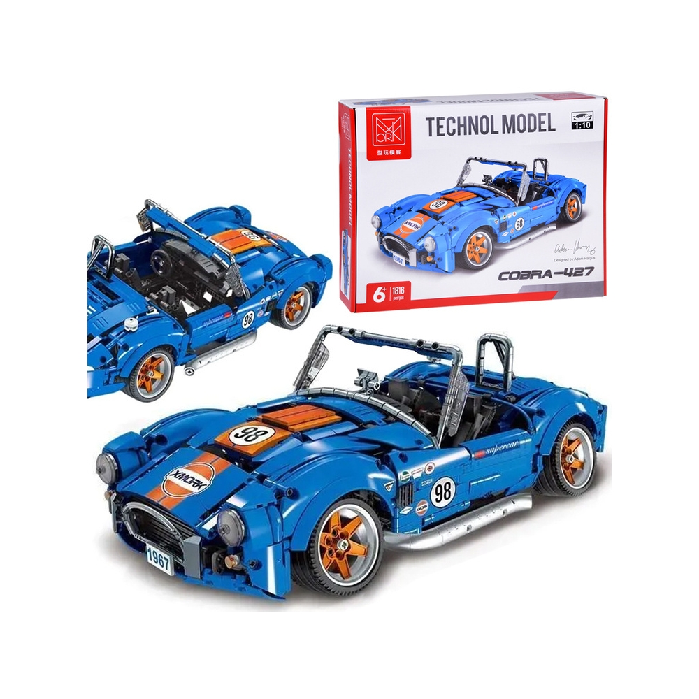 Konstruktorius sportinis automobilis Cobra-427, 1816 el. ZA5307-Žaislai, Konstruktoriai, Lego, statybiniai blokai-e-vaikas