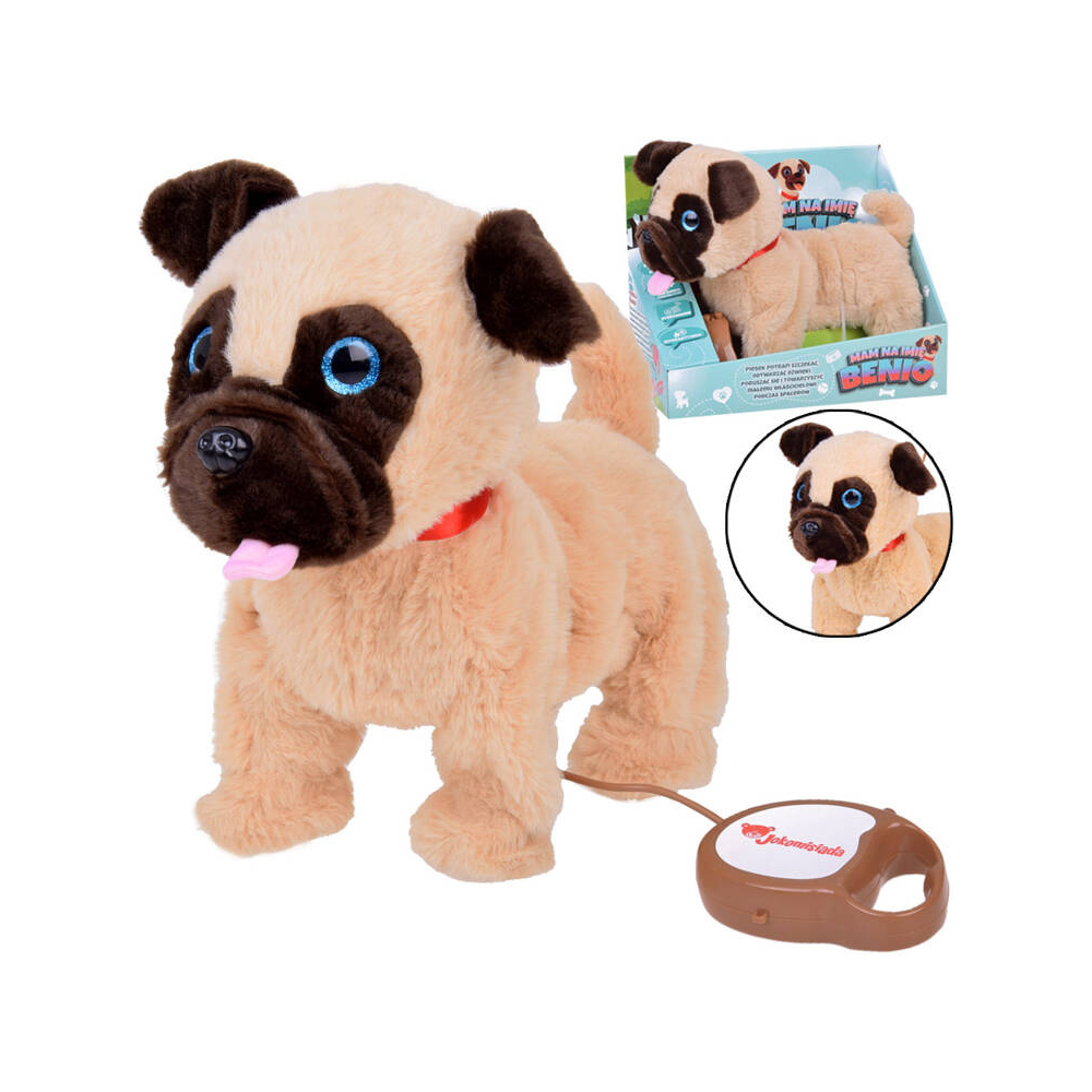 Interaktyvus pliušinis šuo BENIO vaikšto loja, vizgina uodegą ZA5365-Žaislai, Interaktyvūs žaislai-e-vaikas