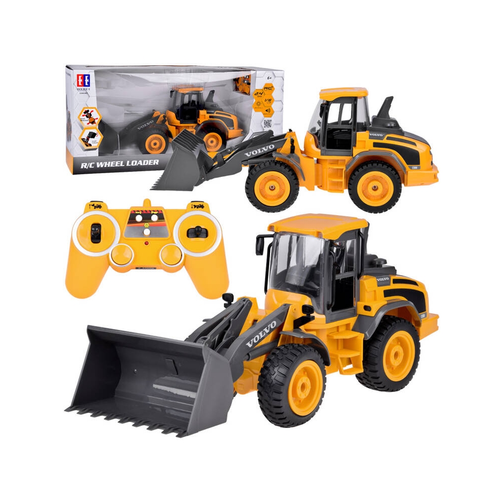 Nuotoliniu būdu valdomas VOLVO buldozeris 1:16 judantis + šviesa + garsas RC0690-Žaislai, Auto ir transporto žaislai, Traktoriai