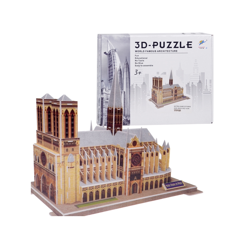 3D dėlionė Notre-Dame katedra Paryžius ZA5402, 77 dalių-Žaislai, Dėlionės, 3D - tūrinės dėlionės-e-vaikas