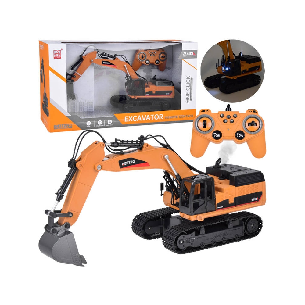 Solid Excavator on tracks effect Smoke Sound LED Light + Remote Control RC0698