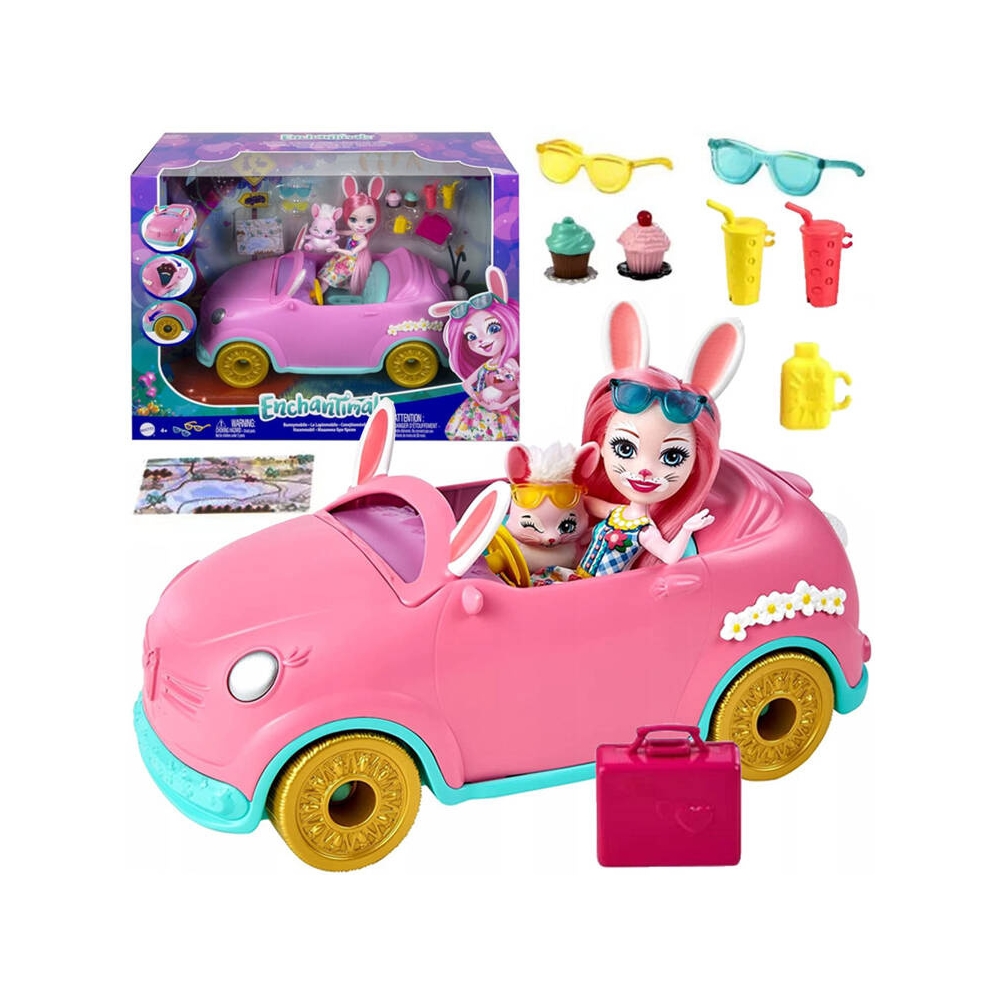 Lėlė Bree Bunny Enchantimals su automobiliu ZA5468-Žaislai, Lėlės ir jų priedai, Lėlės-e-vaikas