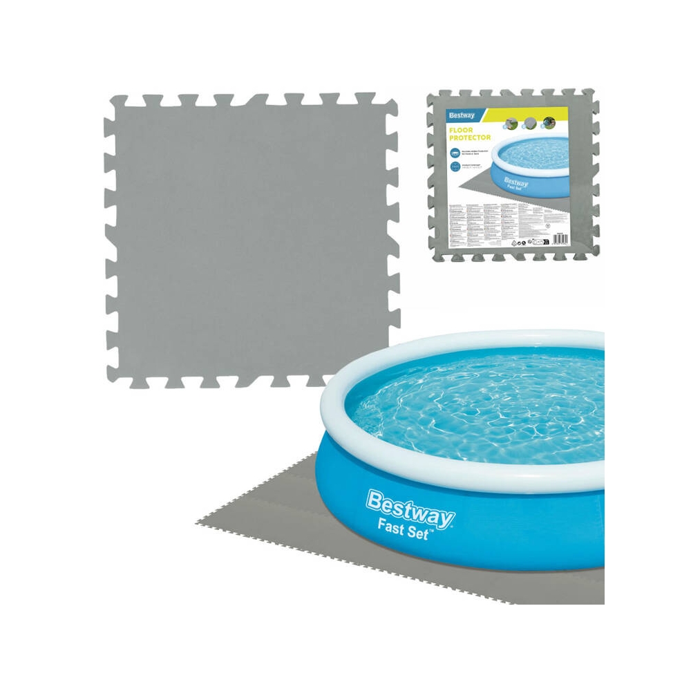 Putų kilimėlis baseinui Bestway 50cmx50cm 58639 pilkos spalvos-Baseinai, Baseinų priedai-e-vaikas
