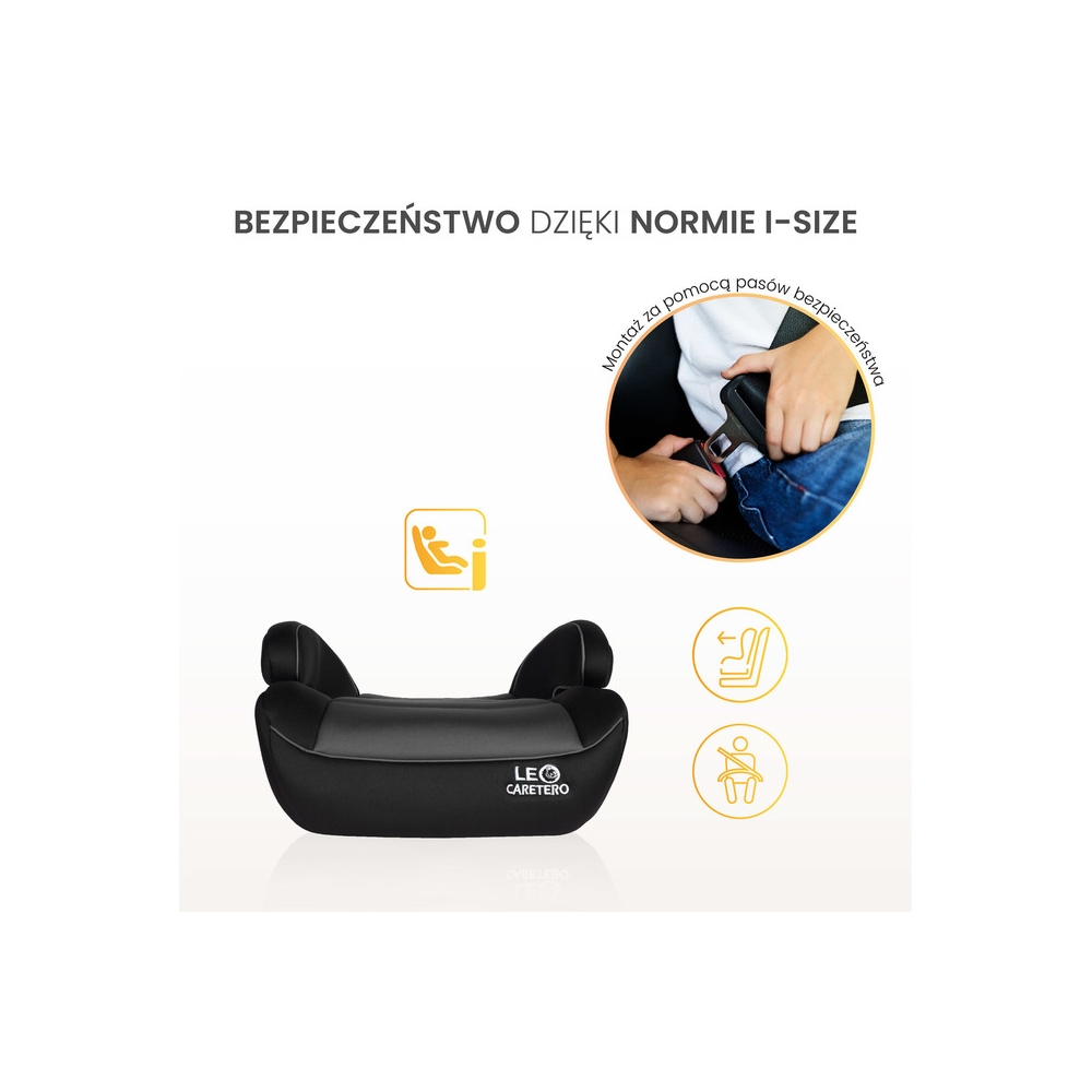 Automobilinė kėdutė Caretero LEO I-Size, 15-36 kg, Black-Automobilinės kėdutės, Paaukštinimai-e-vaikas