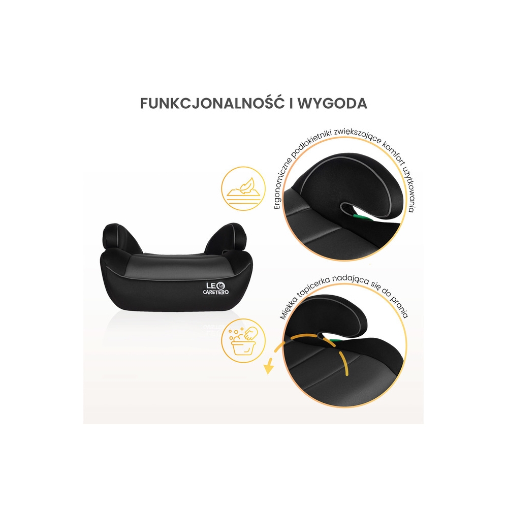 Automobilinė kėdutė Caretero LEO I-Size, 15-36 kg, Black-Automobilinės kėdutės, Paaukštinimai-e-vaikas