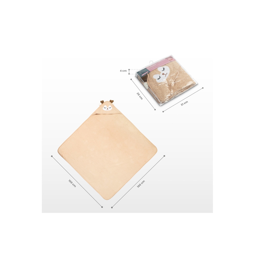 Rankšluostis Sensillo BathFriends 100x100, Smėlio sp. elnias-Priežiūrai, Vonios tekstilė, Rankšluosčiai-e-vaikas