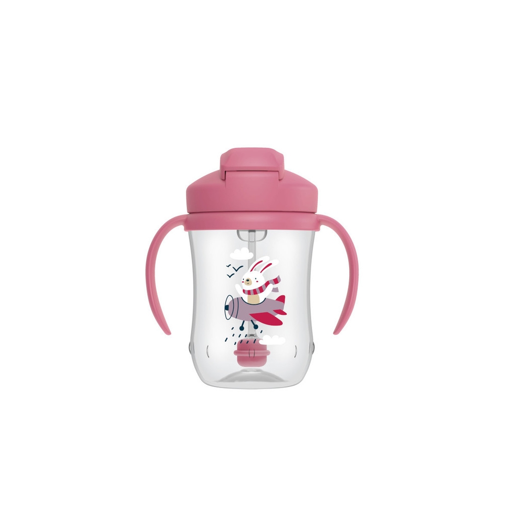 TC91011 PIRMASIS PUODELIS SU ŠIAUDELIU 270 ML ROŽINIS TRIUŠIS 6+-Maitinimui, Indai, įrankiai, gertuvės, Puodeliai, gertuvės-e-va