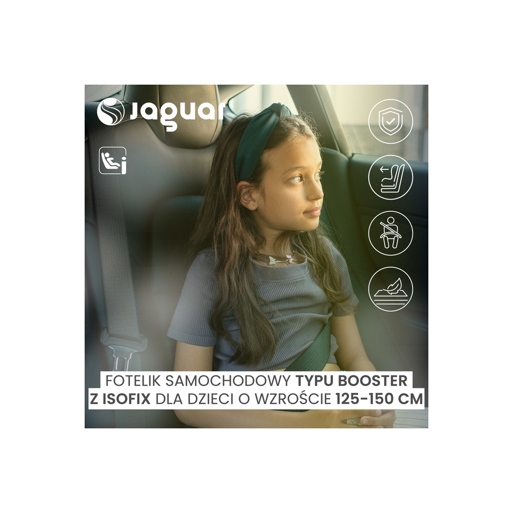 Automobilinė kėdutė Caretero JAGUAR I-SIZE, 125-150 cm, Black-Automobilinės kėdutės, Paaukštinimai-e-vaikas