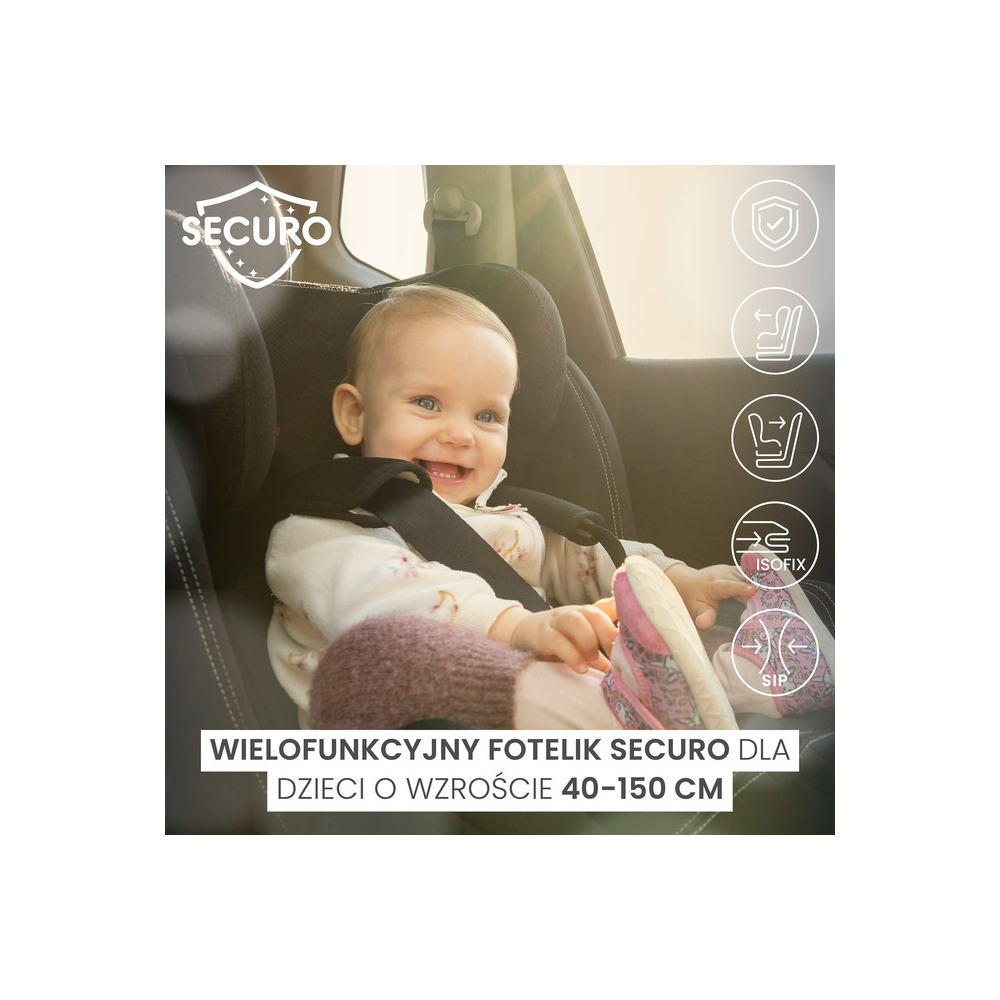 Automobilinė kėdutė SECURO I-SIZE, 40-150cm, Burgundy-Automobilinės kėdutės, 0-36 kg-e-vaikas