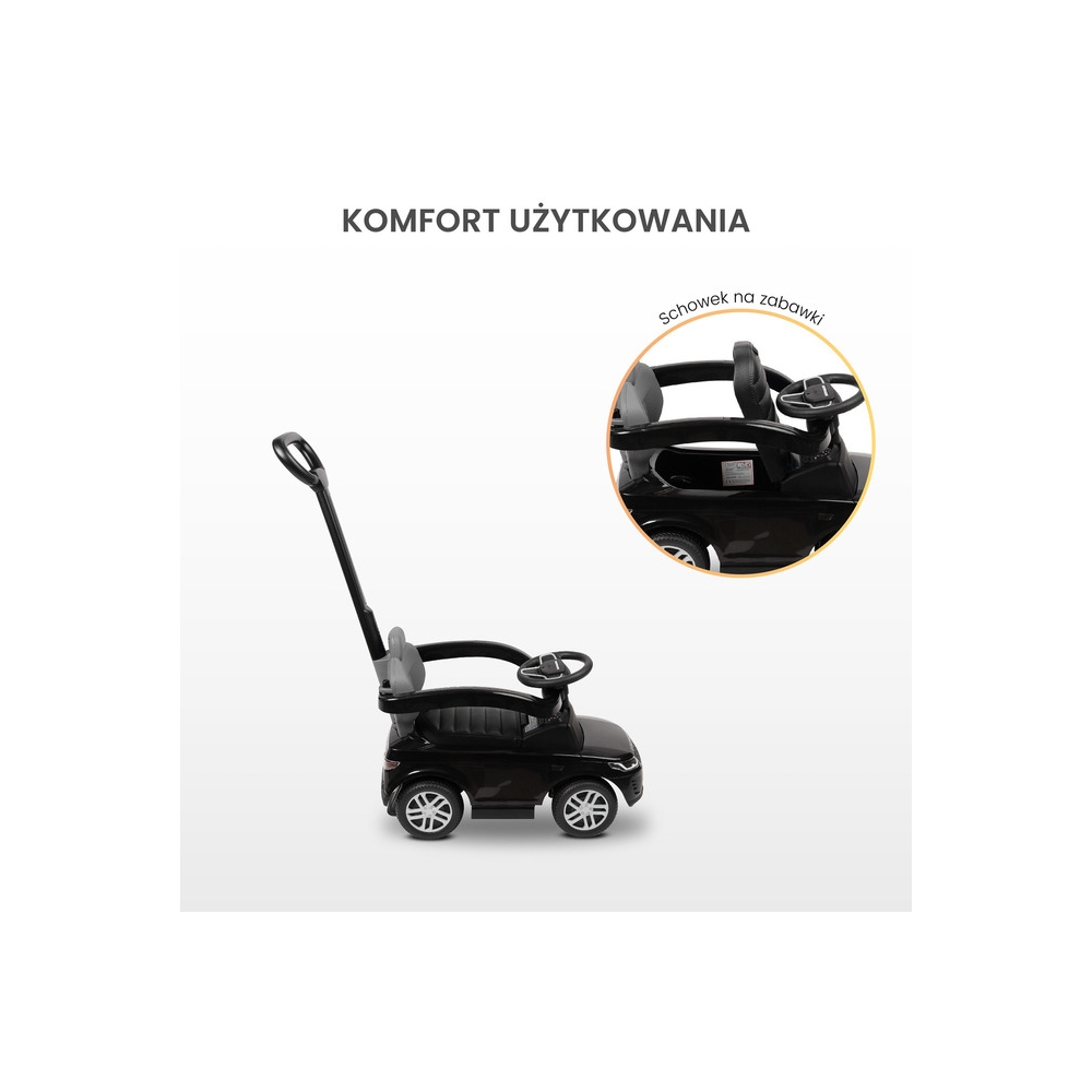 Paspiriama mašinėlė LAND ROVER, juoda-Judėjimui, Paspiriamosios mašinėlės ir jų priedai, Paspiriamos mašinėlės-e-vaikas