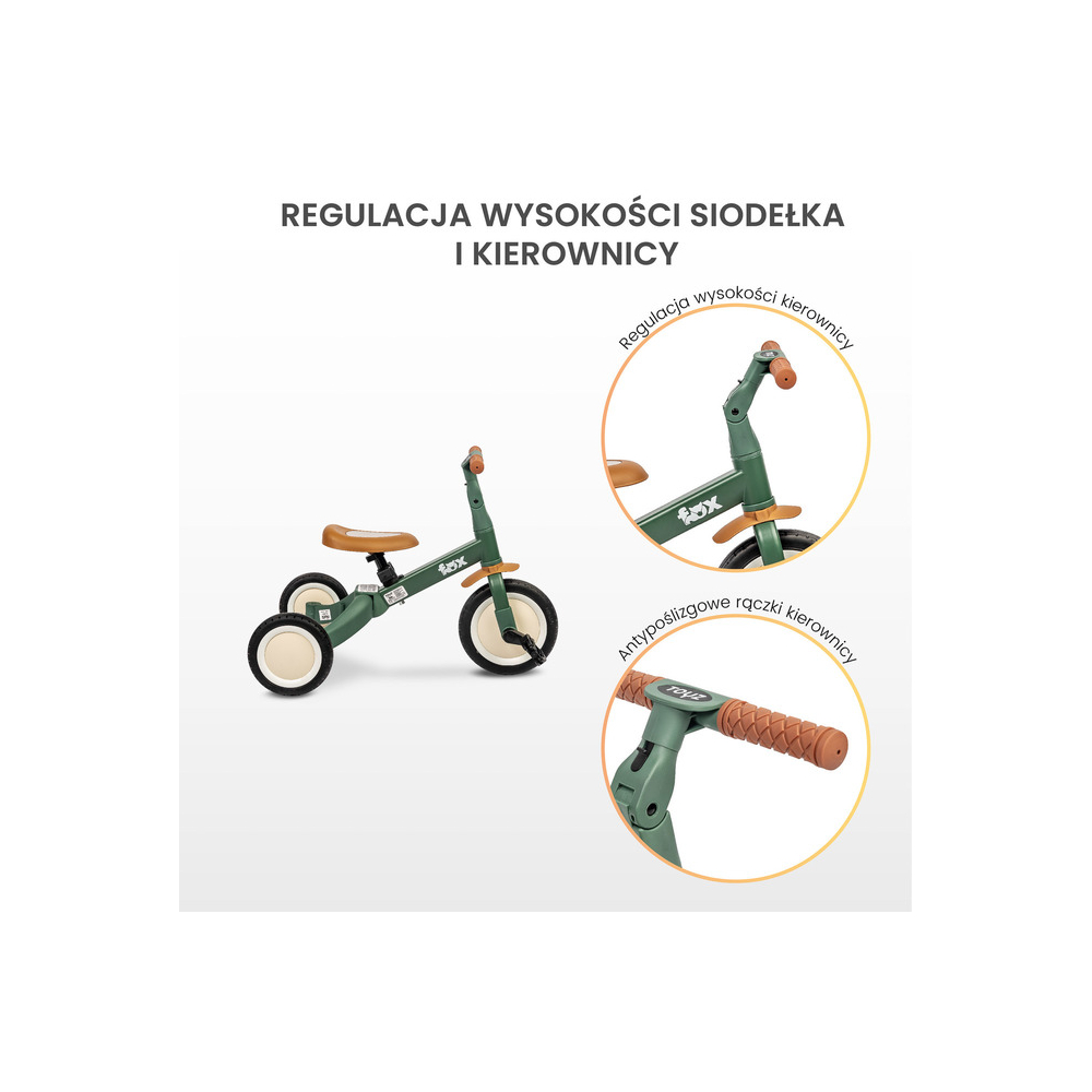Daugiafunkcinis dviratis FOX 4-in-1 BEIGE-Judėjimui, Balansiniai dviratukai, Triratukai vaikams-e-vaikas