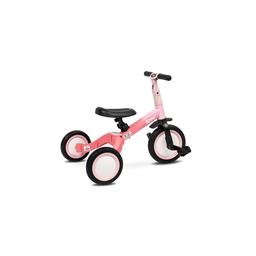 Daugiafunkcinis dviratis FOX 4-in-1 PINK-Judėjimui, Balansiniai dviratukai, Triratukai vaikams-e-vaikas