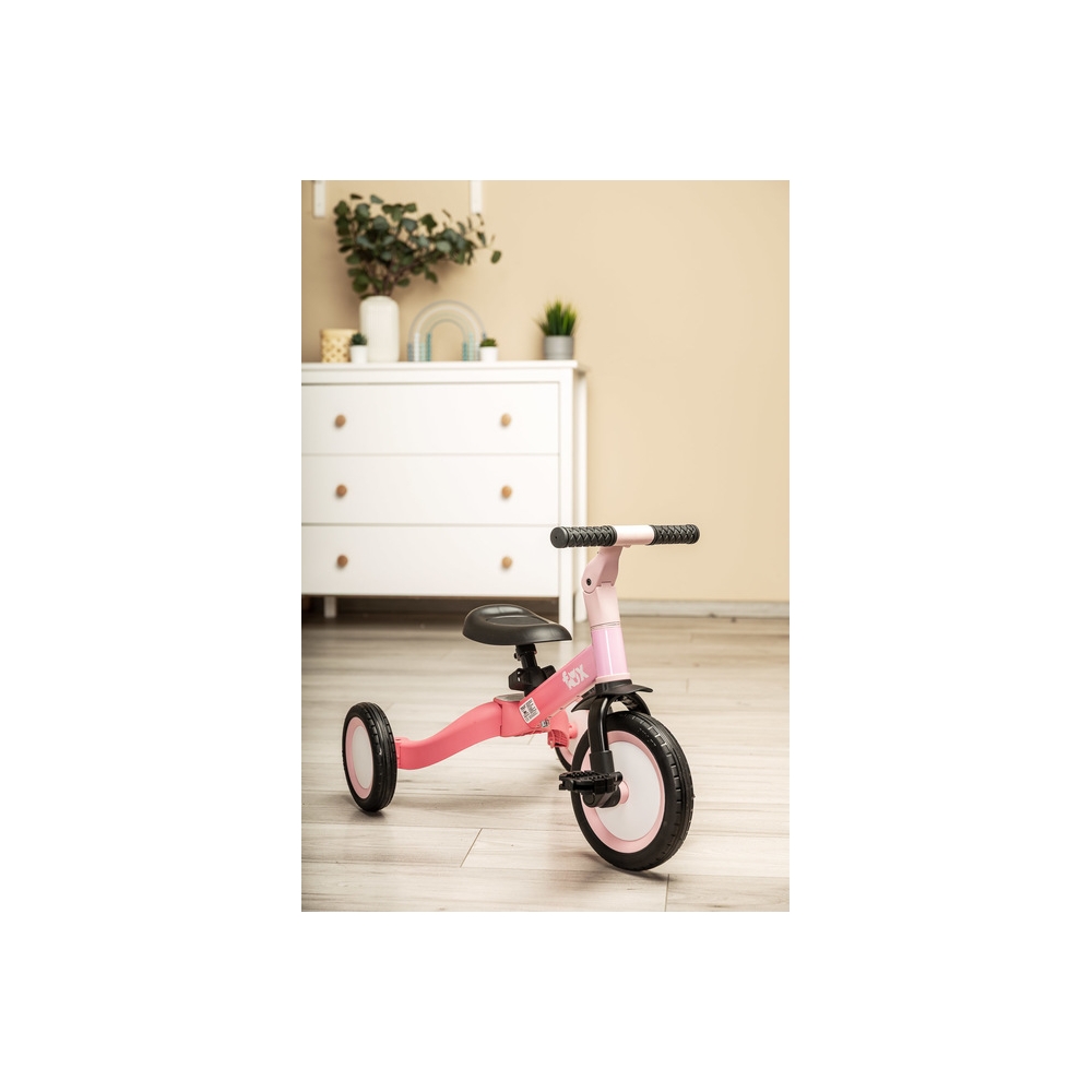 Daugiafunkcinis dviratis FOX 4-in-1 PINK-Judėjimui, Balansiniai dviratukai, Triratukai vaikams-e-vaikas