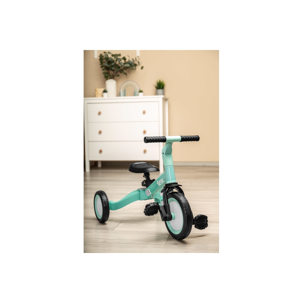 Daugiafunkcinis dviratis FOX 4-in-1 TURQUOISE-Judėjimui, Balansiniai dviratukai, Triratukai vaikams-e-vaikas