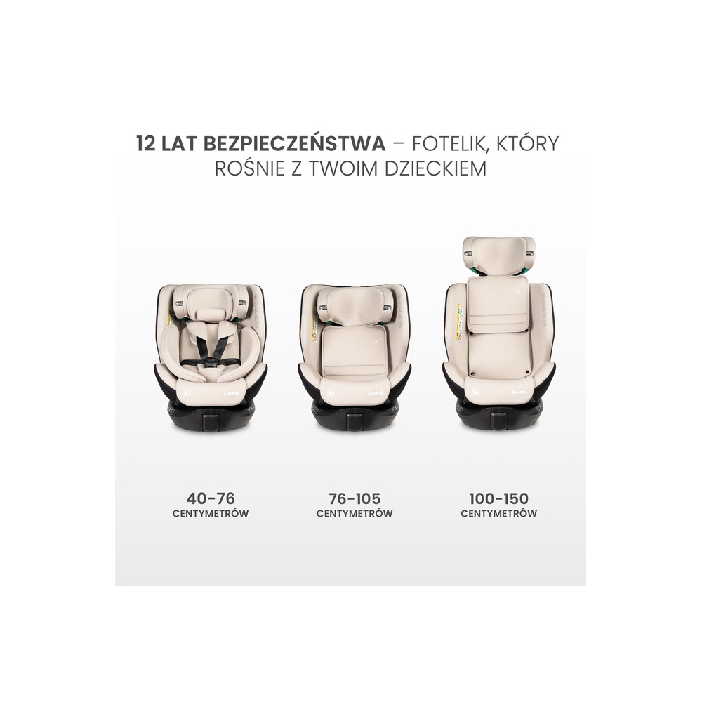 FOTELIK LUMI I-SIZE LIGHT GREY (40-150)