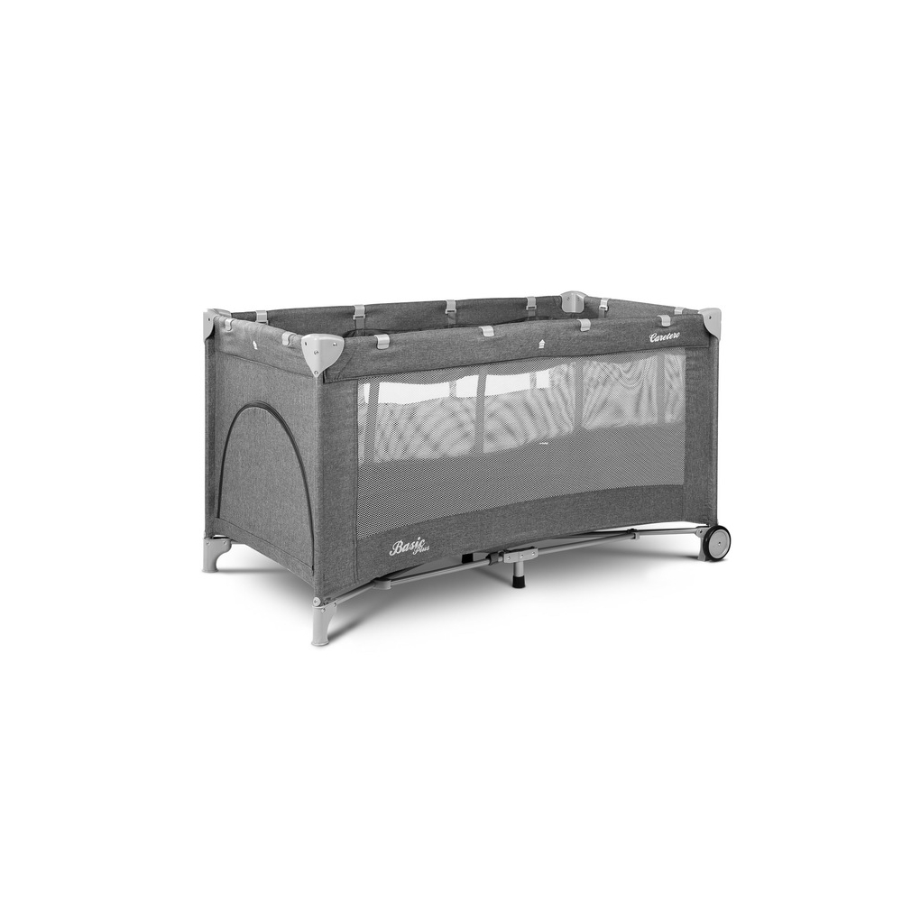 Kelioninė lovytė-maniežas Caretero BASIC PLUS, Graphite-Miegui, Maniežai-e-vaikas