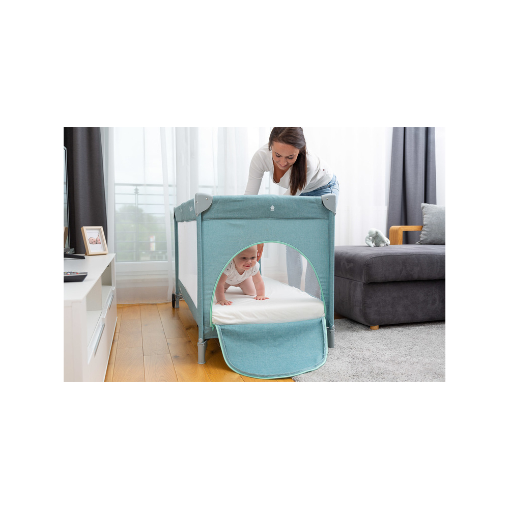 Kelioninė lovytė-maniežas Caretero BASIC PLUS, Graphite-Miegui, Maniežai-e-vaikas