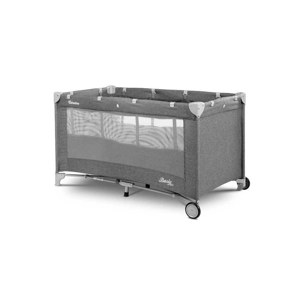 Kelioninė lovytė-maniežas Caretero BASIC PLUS, Graphite-Miegui, Maniežai-e-vaikas
