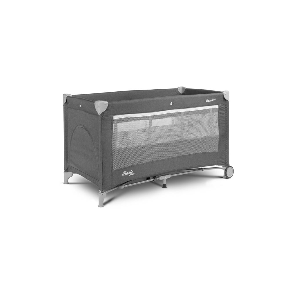 Kelioninė lovytė-maniežas Caretero BASIC PLUS, Graphite-Miegui, Maniežai-e-vaikas