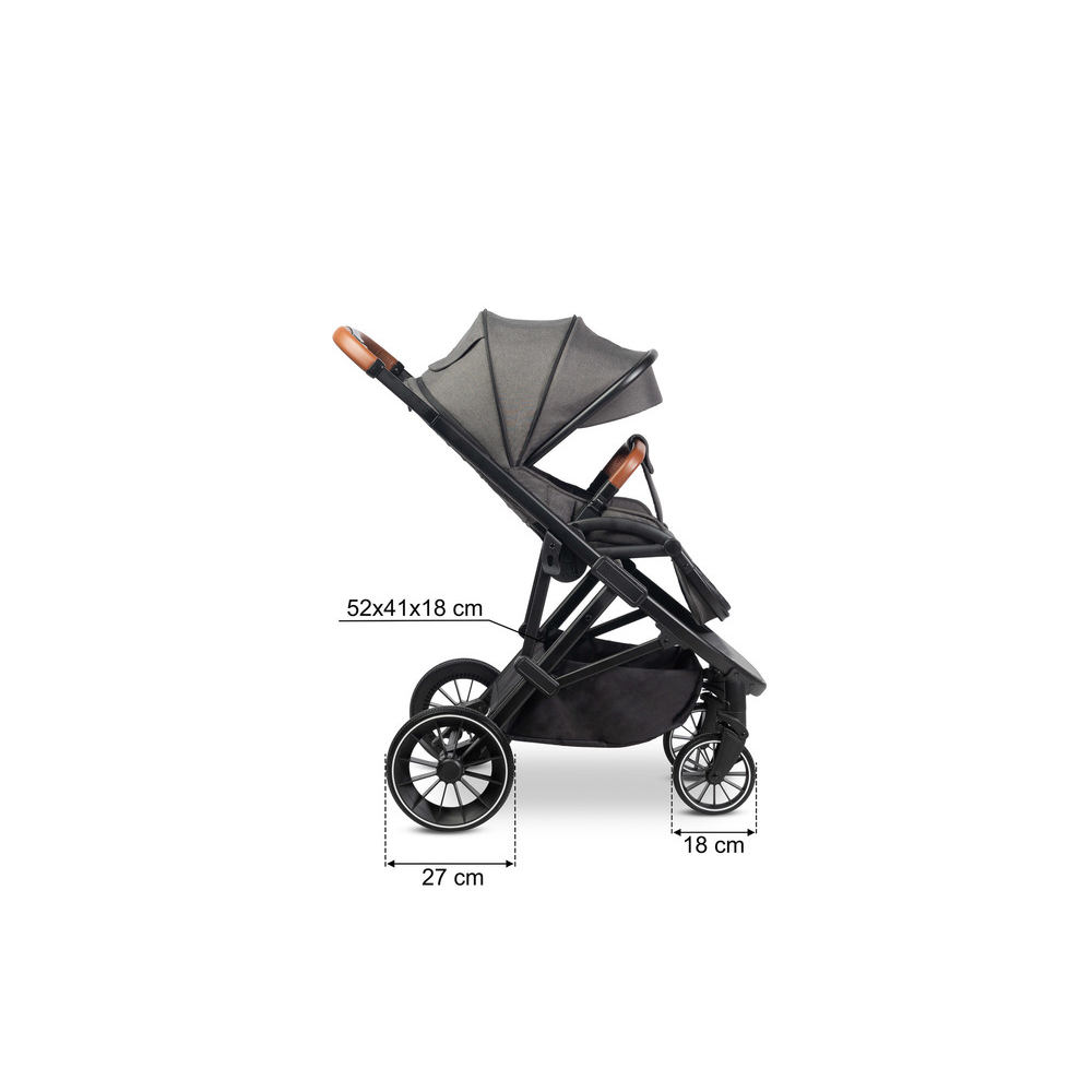 Sportinins vežimėlis Caretero Ratio, Dark Grey-Vaikiški vežimėliai, Sportiniai vežimėliai-e-vaikas