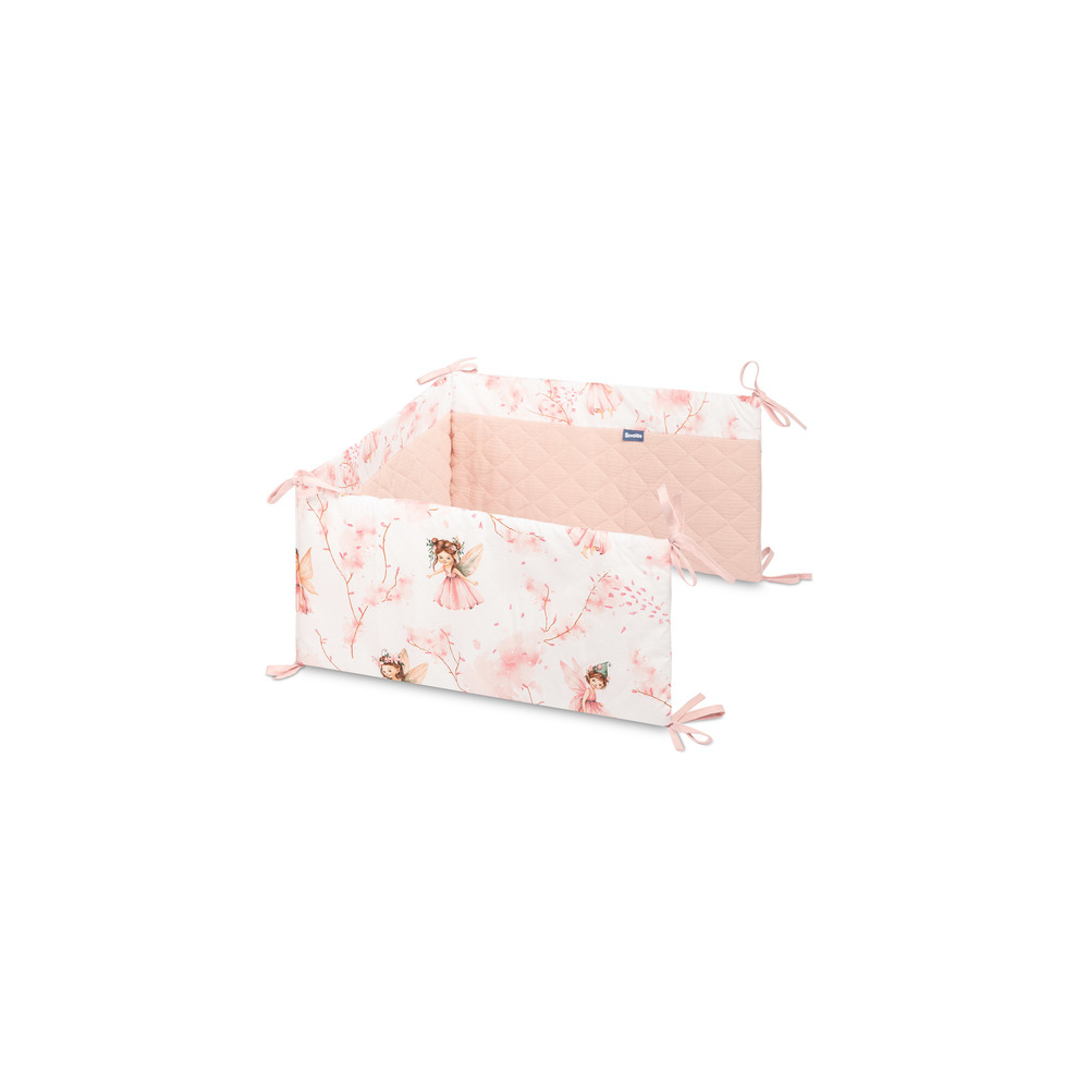 LOVYTĖS APSAUGA MUSLINAS FĖJOS ROŽINĖS SPALVOS-Miegui, Patalynė vaikams ir kūdikiams, Lovytės apsaugos-e-vaikas