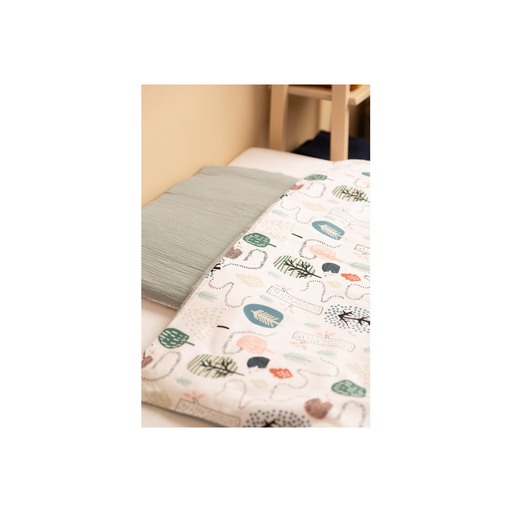 PATALYNĖS UŽVALKALAI SMARAGDINIS EŽIUKAS 100X135 CM-Miegui, Patalynė vaikams ir kūdikiams, Patalynės užvalkalai-e-vaikas