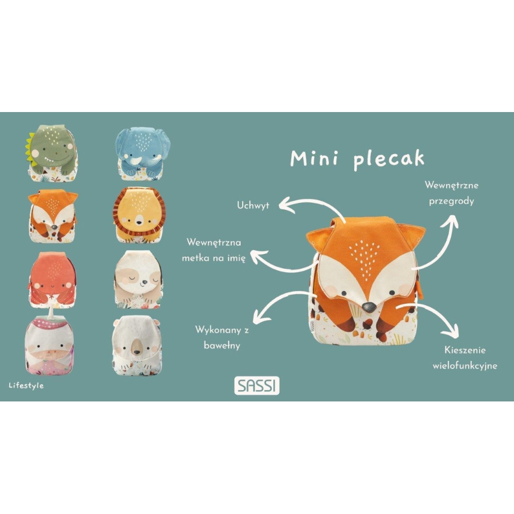 Mini kuprinė vaikams SASSI Aštuonkojis-Drabužiai ir aksesuarai, Aksesuarai, Rankinės, kuprinės, lagaminai-e-vaikas