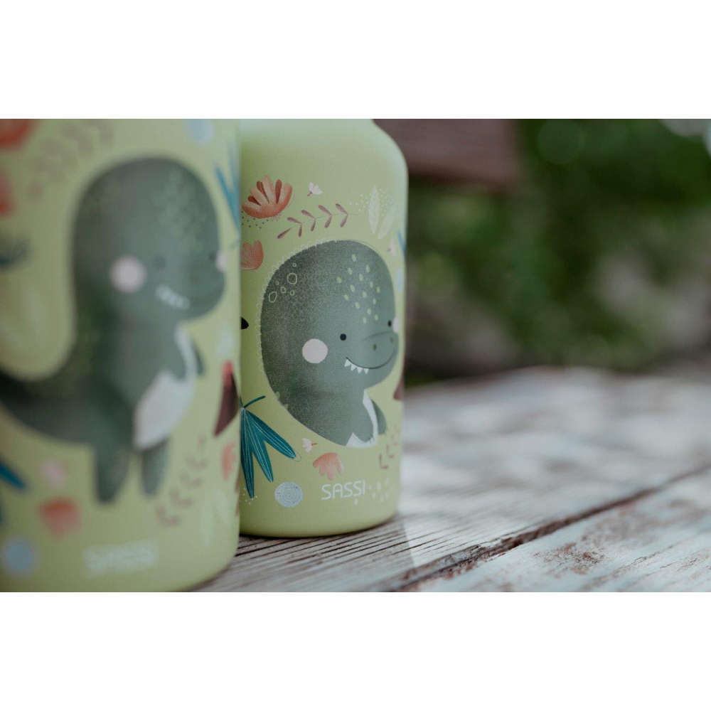 Nerūdijančio plieno gertuvė SASSI Dinozauras, 500 ml-Maitinimui, Indai, įrankiai, gertuvės, Puodeliai, gertuvės-e-vaikas
