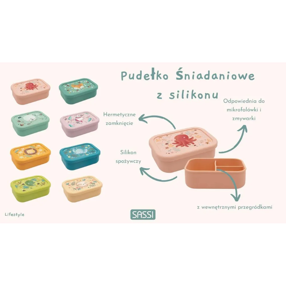 Lunchbox pojemnik silikonowy Dinozaur SASSI