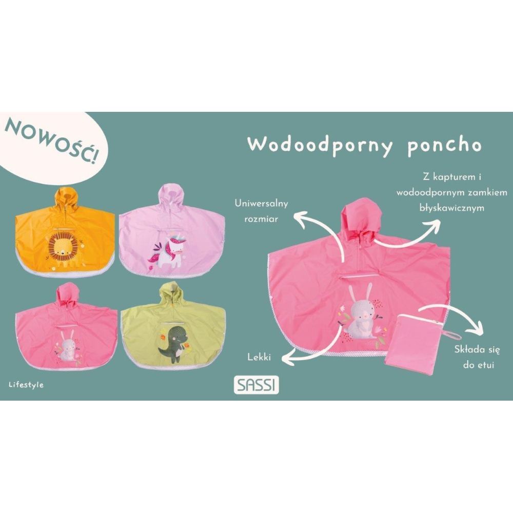 Poncho przeciwdeszczowe Lew (3–5 lat) SASSI