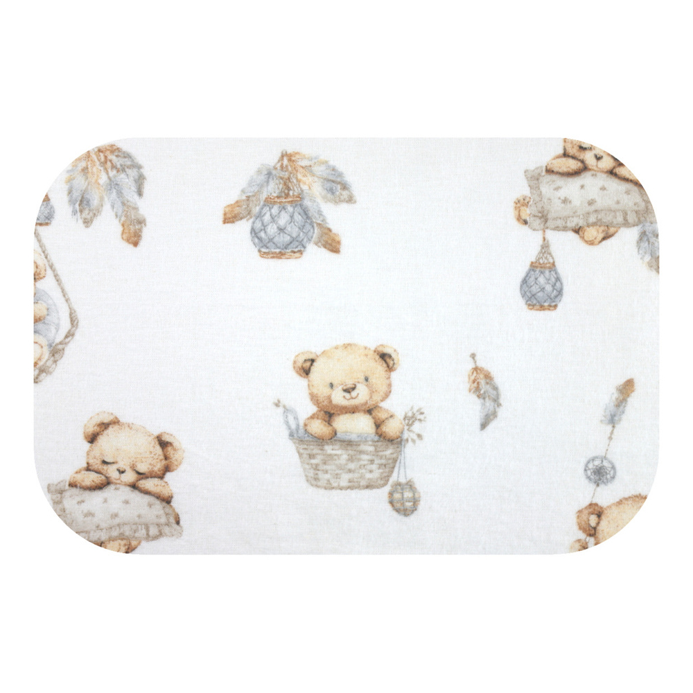 Diaper - 30237 - FLANNEL PRINT - EGA - BEARS in BASKET - WHITE - size 70x80 cm