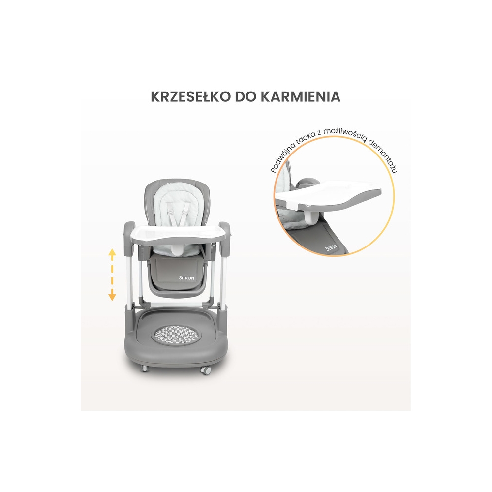 "SITRON" MAITINIMO KĖDĖ PILKA-Maitinimui, Maitinimo kėdutės ir jų priedai, Maitinimo kėdutės-e-vaikas