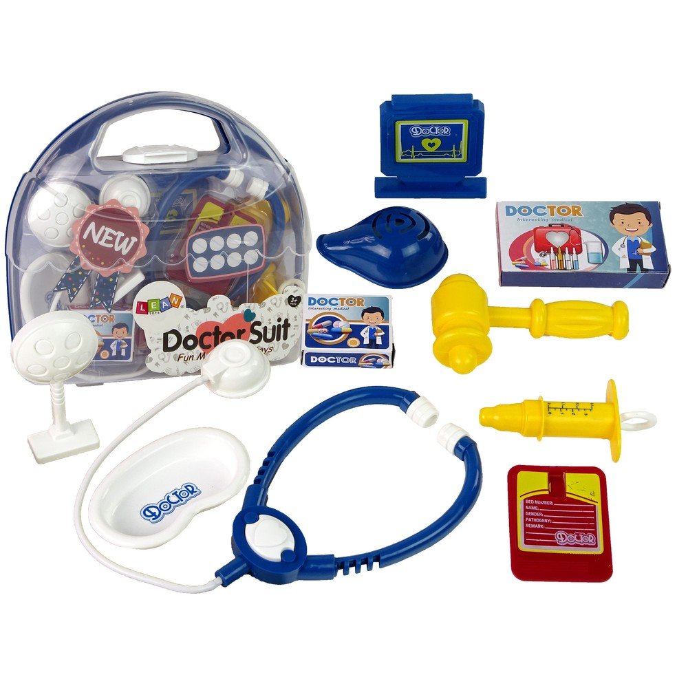 Gydytojo lagaminėlių rinkinys Gydytojo stetoskopas Švirkštas-Profesijos, buities žaislai-e-vaikas