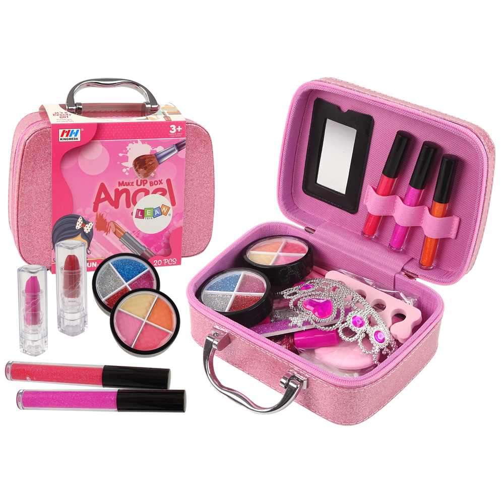Makiažo rinkinys vaikams Kosmetika rožinis blizgučių lagaminas-Aksesuarai, kosmetika-e-vaikas