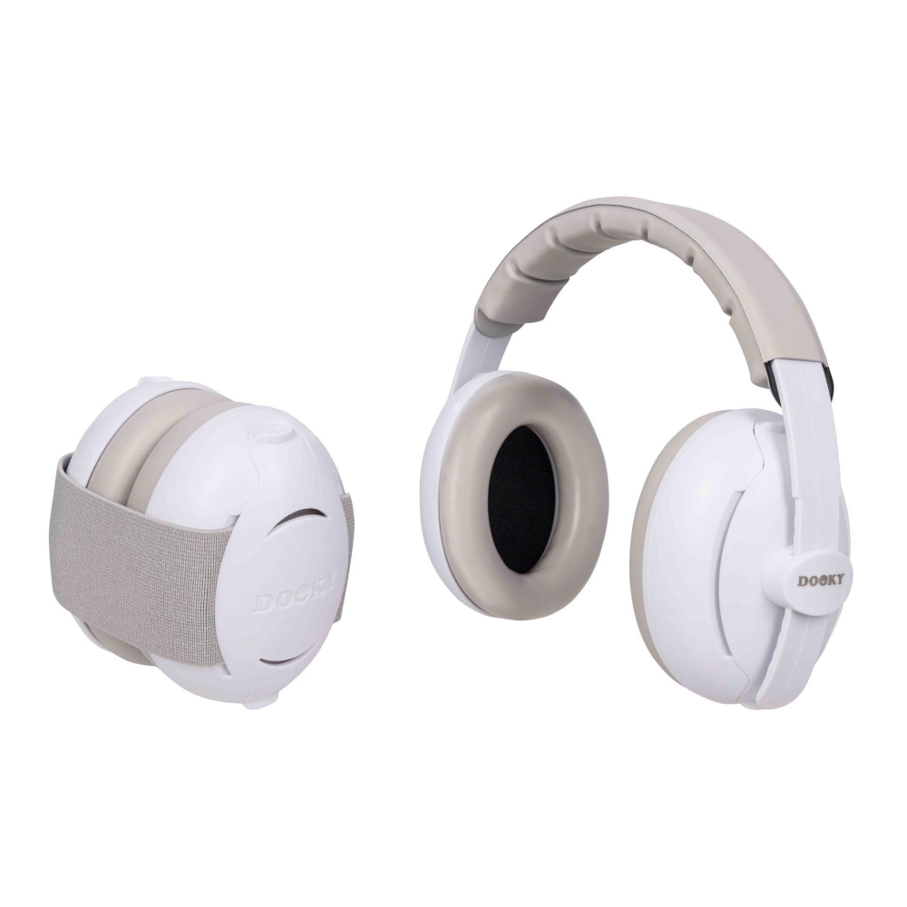 Apsauginės ausinės Baby&Junior DOOKY 2-in-1, 0-12 metų-Priežiūrai, Apsaugos, Kitos apsaugos-e-vaikas