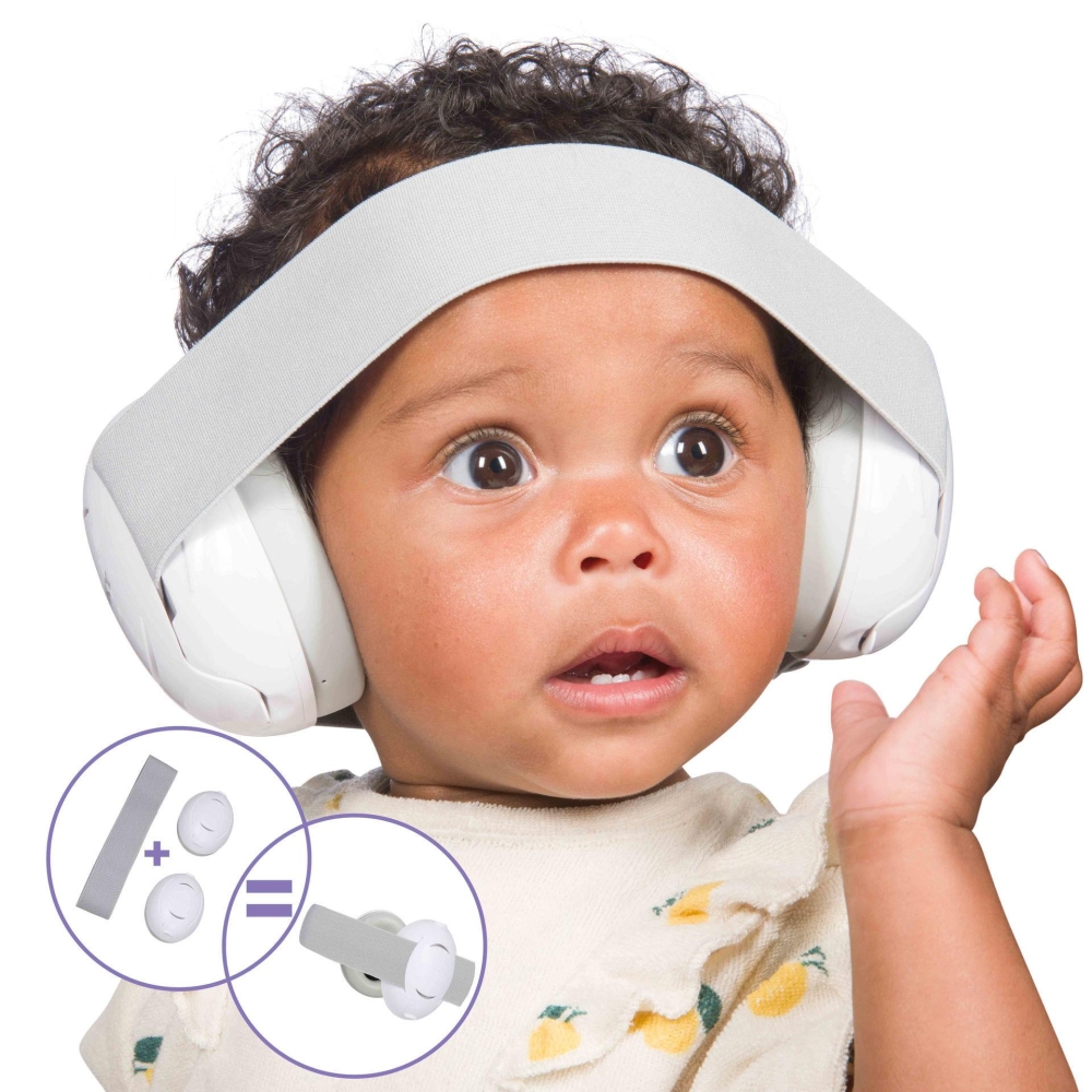 Apsauginės ausinės Baby&Junior DOOKY 2-in-1, 0-12 metų-Priežiūrai, Apsaugos, Kitos apsaugos-e-vaikas