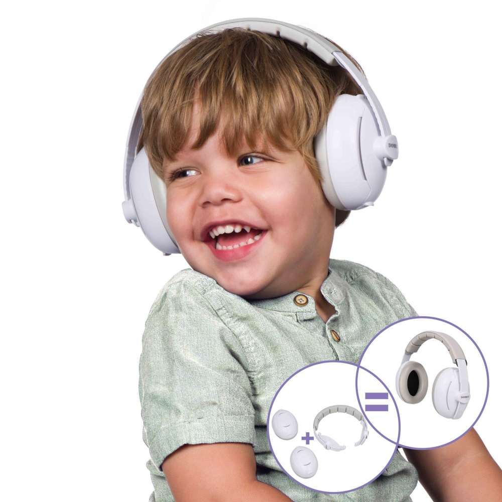 Apsauginės ausinės Baby&Junior DOOKY 2-in-1, 0-12 metų-Priežiūrai, Apsaugos, Kitos apsaugos-e-vaikas