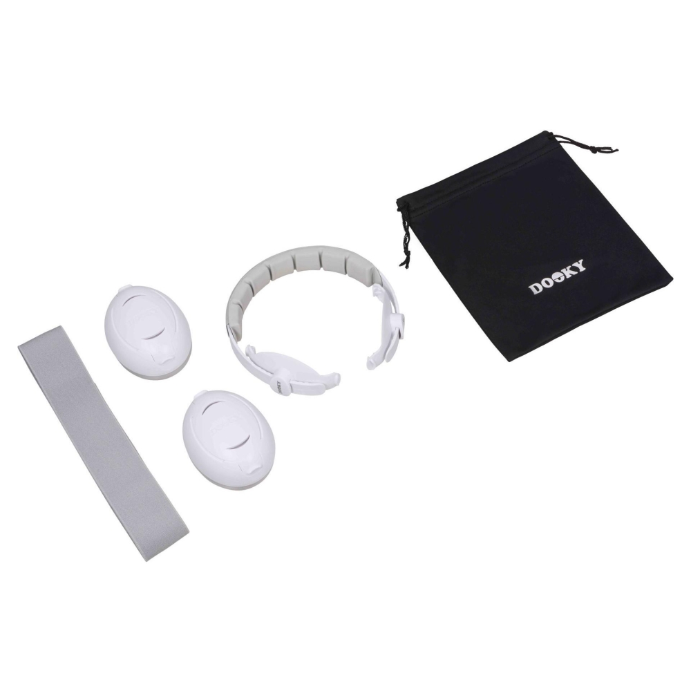 Apsauginės ausinės Baby&Junior DOOKY 2-in-1, 0-12 metų-Priežiūrai, Apsaugos, Kitos apsaugos-e-vaikas