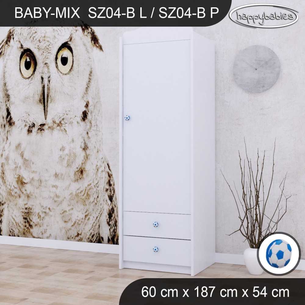 KŪDIKIŲ MIŠINYS DRABUŽIŲ SPINTA SZ04-B BALTA-Vaiko kambariui, Spintos-e-vaikas