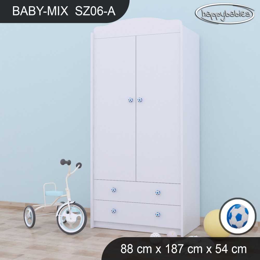 KŪDIKIŲ MIŠINYS DRABUŽIŲ SPINTA SZ06-A BALTA-Vaiko kambariui, Spintos-e-vaikas