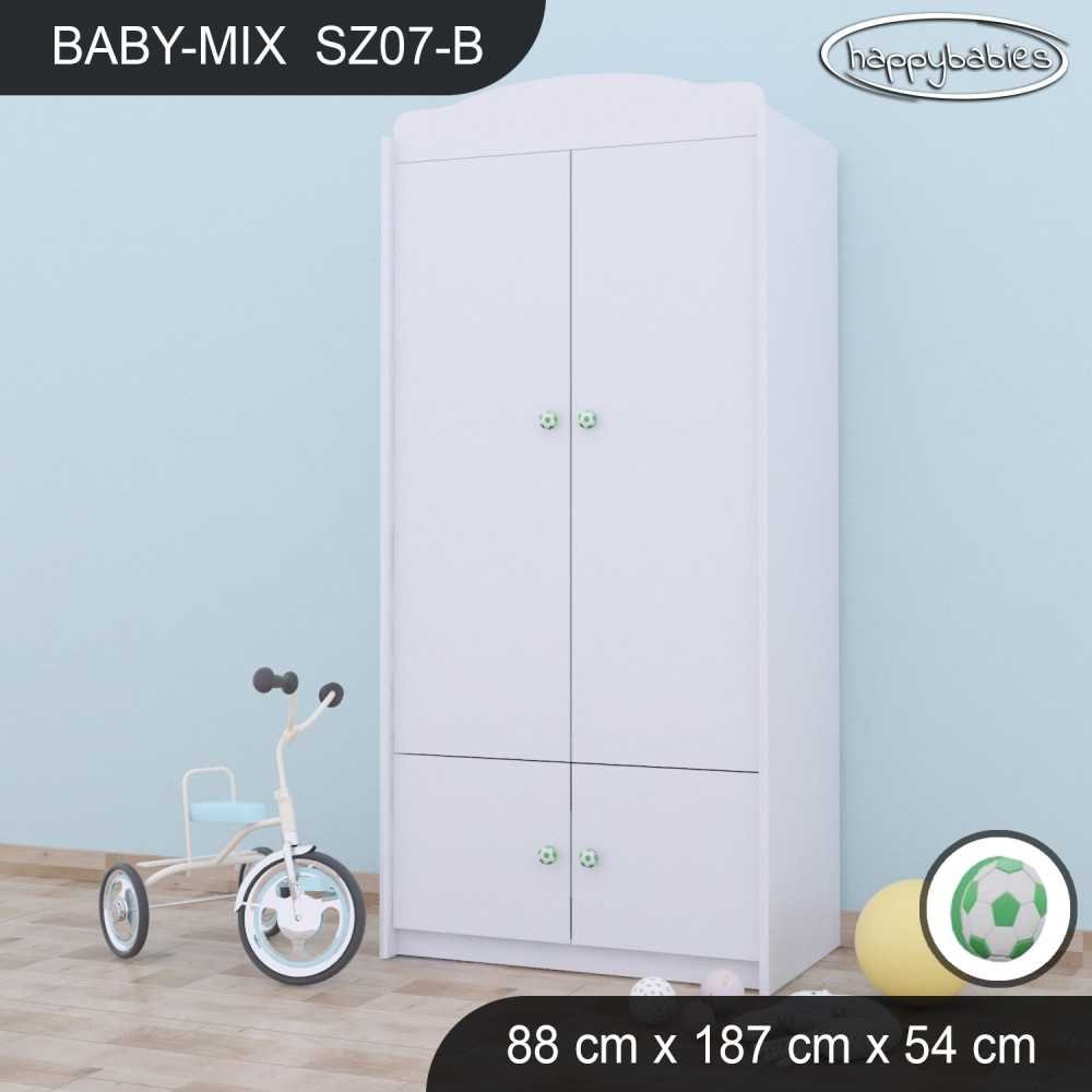 KŪDIKIŲ MIŠINYS DRABUŽIŲ SPINTA SZ07-B BALTA-Vaiko kambariui, Spintos-e-vaikas