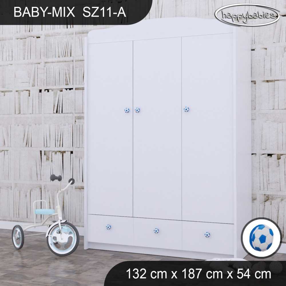 KŪDIKIŲ MIŠINYS DRABUŽIŲ SPINTA SZ11-A BALTA-Vaiko kambariui, Spintos-e-vaikas