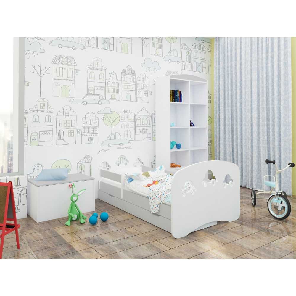 "HAPPY DESIGN" VAIKIŠKA LOVA SU STALČIUMI L06 180/90 - TRYS AUTOMOBILIAI-Vaiko kambariui, Lovos-e-vaikas
